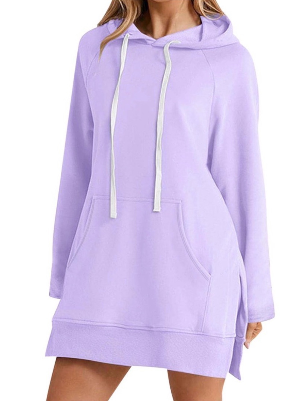 0171: The Warmy Lavender Hooded Oversized Sweatshirt Size M